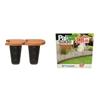 Hnědý plastový zahradní obrubník GC80 - délka 383,4 cm, výška 11,5 cm