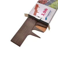 Hnědý plastový zahradní obrubník GC85 - délka 390 cm, výška 18,6 cm
