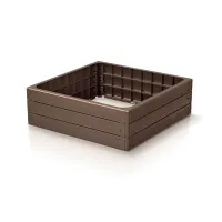 Hnědý plastový vyvýšený stohovatelný záhon GH14 - délka 75,6 cm, šířka 75,6 cm, výška 25 cm