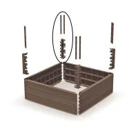 Hnědý plastový vyvýšený stohovatelný záhon GH14 - délka 75,6 cm, šířka 75,6 cm, výška 25 cm