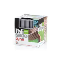 Šedý plastový zahradní obrubník GC55 - délka 270 cm, výška 24 cm