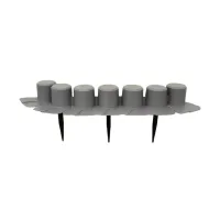 Šedý plastový zahradní obrubník GC70 - délka 405 cm, výška 6 cm