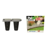 Šedý plastový zahradní obrubník GC80 - délka 383,4 cm, výška 11,5 cm