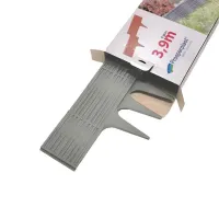 Šedý plastový zahradní obrubník GC85 - délka 390 cm, výška 18,6 cm