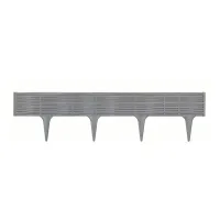 Šedý plastový zahradní obrubník GC85 - délka 390 cm, výška 18,6 cm