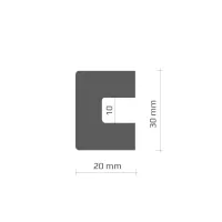 Černo-bílá pěnová výstražná fotoluminiscenční ochrana rohů zdí, stěn PI-3 - délka 100 cm, šířka 2 cm, tloušťka 1 cm