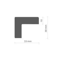 Černo-bílá pěnová výstražná fotoluminiscenční ochrana rohů zdí, stěn PI-1 - délka 100 cm, šířka 3,3 x 3,3 cm, tloušťka 1 cm