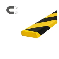 Černo-žlutá pěnová magnetická ochrana zdí, stěn typ PA - délka 100 cm, šířka 7 cm, výška 1,9 cm