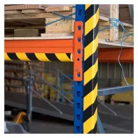 Černo-žlutá pěnová magnetická ochrana rohů zdí, stěn Typ H - délka 100 cm, šířka 4,7 x 4,7 cm, tloušťka 1,2 cm