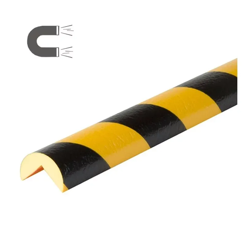 Černo-žlutá pěnová magnetická ochrana rohů zdí, stěn "typ A" - průměr 4 cm, délka 100 cm