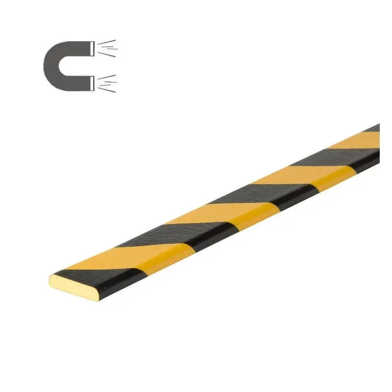 Černo-žlutá pěnová magnetická ochrana zdí, stěn typ F - délka 100 cm, šířka 4 cm, výška 1,1 cm