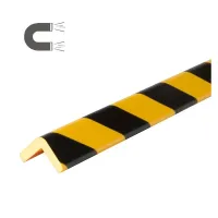 Černo-žlutá pěnová magnetická ochrana rohů zdí, stěn Typ H - délka 100 cm, šířka 4,7 x 4,7 cm, tloušťka 1,2 cm