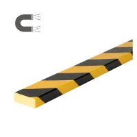 Černo-žlutá pěnová magnetická ochrana zdí, stěn "typ D" - délka 100 cm, šířka 5 cm, výška 2 cm