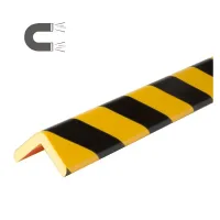 Černo-žlutá pěnová magnetická ochrana rohů zdí, stěn typ H+ - délka 100 cm, šířka 6,3 x 6,3 cm, tloušťka 1,4 cm