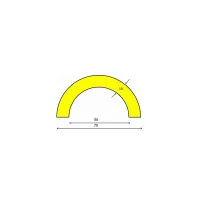 Černo-žlutá pěnová reflexní ochrana kabelů, potrubí, kanálů typ R50 - průměr 7 cm, délka 100 cm, tloušťka 1 cm