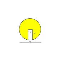 Černo-žlutá pěnová reflexní ochrana rohů zdí, stěn "typ B" - průměr 4 cm, délka 100 cm