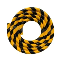 Černo-žlutá pěnová reflexní ochrana rohů zdí, stěn "typ B" - průměr 4 cm, délka 100 cm