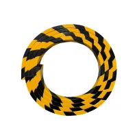 Černo-žlutá pěnová reflexní ochrana zdí, stěn "typ D" - délka 100 cm, šířka 5 cm, výška 2 cm