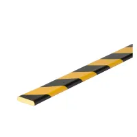 Černo-žlutá pěnová reflexní ochrana zdí, stěn typ F - délka 100 cm, šířka 4 cm, výška 1,1 cm