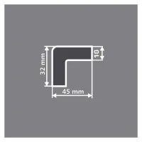 Černo-žlutá pěnová výstražná fotoluminiscenční ochrana rohů zdí, stěn typ AC - délka 100 cm, šířka 4,5 x 4,5 cm, tloušťka 1 cm