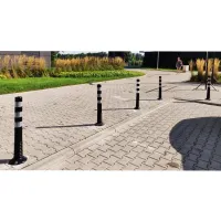 Černý plastový parkovací ochranný sloupek - výška 75 cm