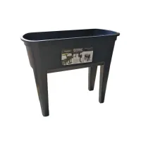 Černý plastový zahradní sadbovač GH76 - délka 77,5 cm, šířka 37,8 cm, výška 82 cm