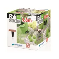 Šedý plastový zahradní obrubník GC45 - délka 382,7 cm, výška 11,5 cm