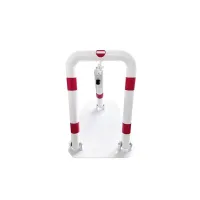 Bílo-červená ocelová sklopná zábrana - výška 57 cm