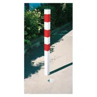 Bílo-červený ocelový blokovací sloupek - průmer 7,6 cm, výška 118 cm Bílo-červený ocelový blokovací sloupek - průmer 7,6 cm, výška 118 cm