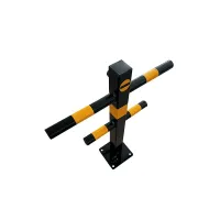 Černo-žlutý ocelový parkovací sloupek - výška 61 cm