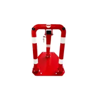 Červeno-bílá ocelová sklopná zábrana - výška 57 cm