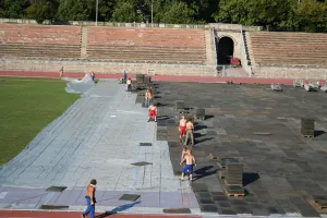 Plastová zátěžová podlahová deska FLOMA RePVC T603 - délka 80 cm, šířka 60 cm, výška 4,3 cm