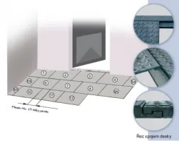 Plastová zátěžová podlahová deska FLOMA RePVC T602 - délka 120 cm, šířka 80 cm, výška 4,3 cm