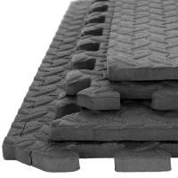 Černá pěnová (EVA) puzzle podložka (4x 57+1x57+1) FLOMA EFM12-L - délka 118 cm, šířka 118 cm, výška 1,2 cm