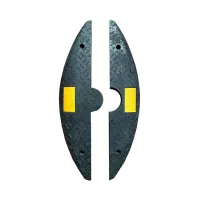 Černý plastový koncový univerzální zpomalovací práh (30 km/h) "samice" SB40 - délka 15 cm, šířka 80 cm, výška 5,2 cm