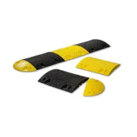 Černý plastový průběžný zpomalovací práh (10 km/h) SB10 - délka 50 cm, šířka 43 cm, výška 6 cm