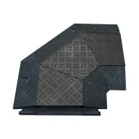 Černý plastový rohový kabelový most "levá zatáčka" (4x35x35, 1x35x40) FLOMA CPR27 - délka 50 cm, šířka 43 cm, výška 6 cm