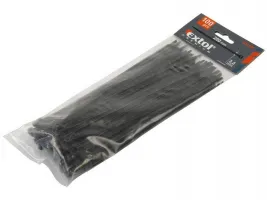 Černá plastová stahovací páska - délka 50 cm, šířka 0,48 cm - 100 ks