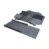 Černo-žlutý plastový kabelový most "křižovatka" (4x35x35, 1x35x40) FLOMA CPR27 - délka 80 cm, šířka 80 cm, výška 6 cm