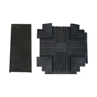 Černý plastový kabelový most "křižovatka" (4x35x35, 1x35x40) FLOMA CPR27 - délka 80 cm, šířka 80 cm, výška 6 cm