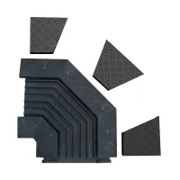 Černý plastový rohový kabelový most "pravá zatáčka" (4x35x35, 1x35x40) FLOMA CPR27 - délka 50 cm, šířka 43 cm, výška 6 cm