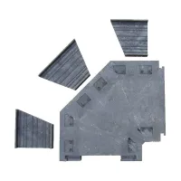 Černý plastový rohový kabelový most "pravá zatáčka" (4x35x35, 1x35x40) FLOMA CPR27 - délka 50 cm, šířka 43 cm, výška 6 cm