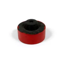 Červený plastový koncový díl "samec" pro silniční obrubníky RePVC - průměr 14,5 cm, výška 6 cm