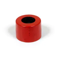 Červený plastový koncový díl "samice" pro silniční obrubníky RePVC - průměr 14,5 cm, výška 10 cm