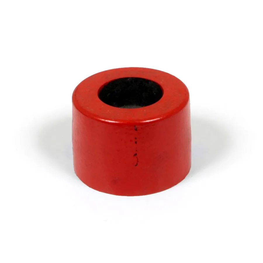 Červený plastový koncový díl "samice" pro silniční obrubníky RePVC - průměr 14,5 cm, výška 10 cm