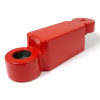 Červený plastový silniční obrubník RePVC - délka 58 cm, šířka 16 cm, výška 15,8 cm