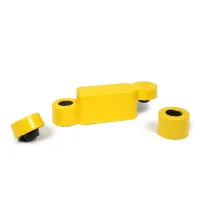 Žlutý plastový koncový díl "samice" pro silniční obrubníky RePVC - průměr 14,5 cm, výška 10 cm