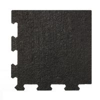 Černá gumová modulová puzzle dlažba (roh) FLOMA IceFlo SF1100 - 95,6 x 95,6 x 0,8 cm