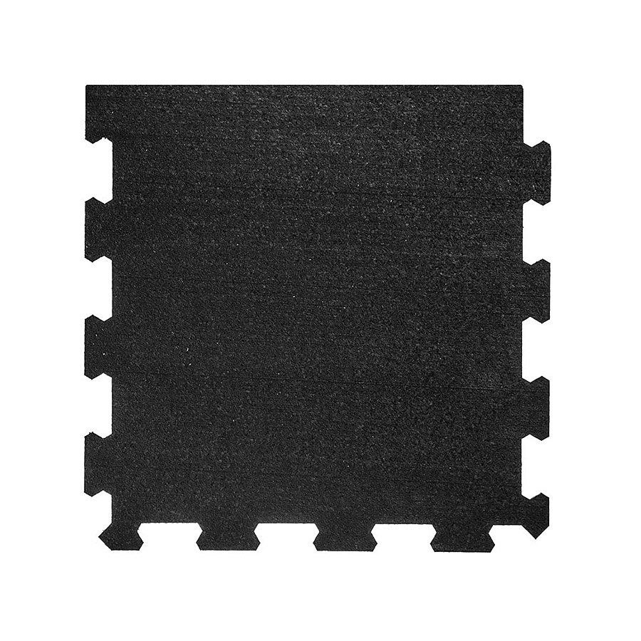 Černá gumová podlahová deska (puzzle - okraj) FLOMA FitFlo SF1050 - délka 47,8 cm, šířka 47,8 cm, výška 0,8 cm
