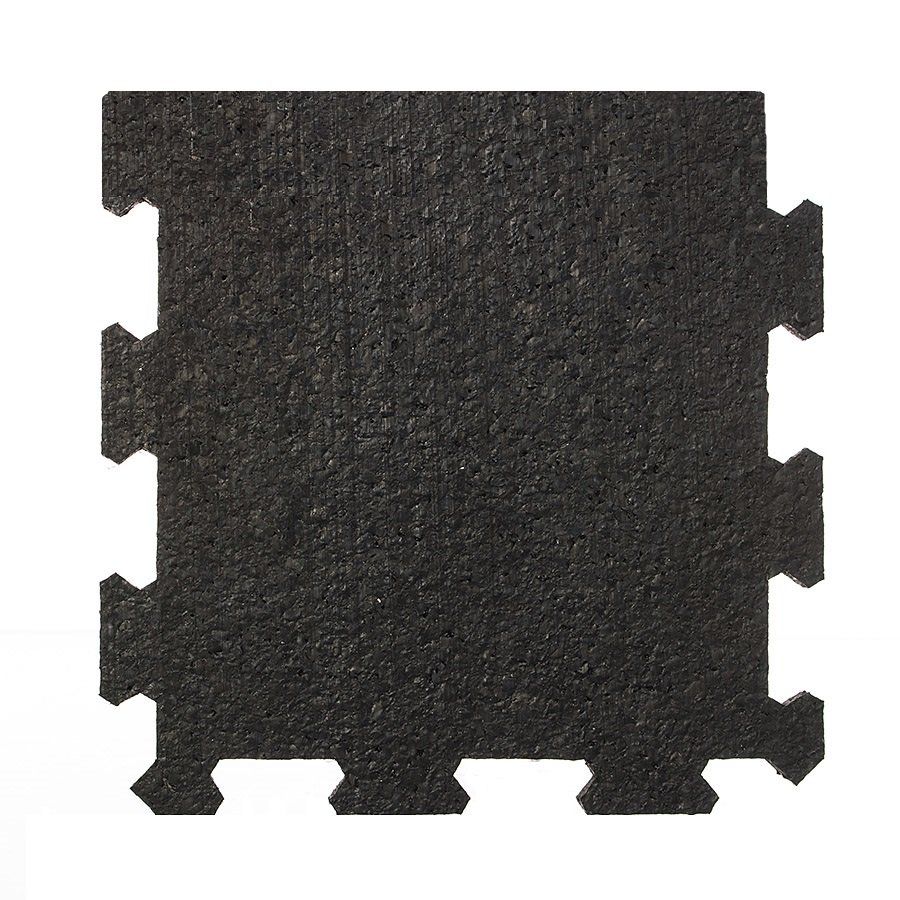 Černá gumová podlahová deska (puzzle - okraj) FLOMA FitFlo SF1050 - délka 95,6 cm, šířka 95,6 cm, výška 0,8 cm